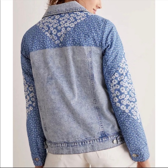Anthropologie Avec Les Filles Patchwork Denim Jacket - Picture 2 of 11